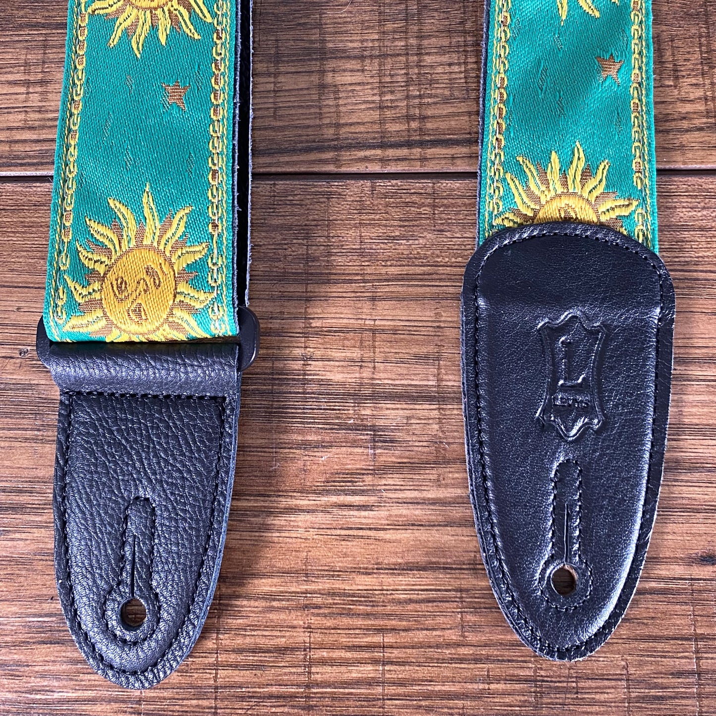 Levy's MPJG-SUN-GRN 2" Jacquard Weave Guitar Bass Strap Green Sun