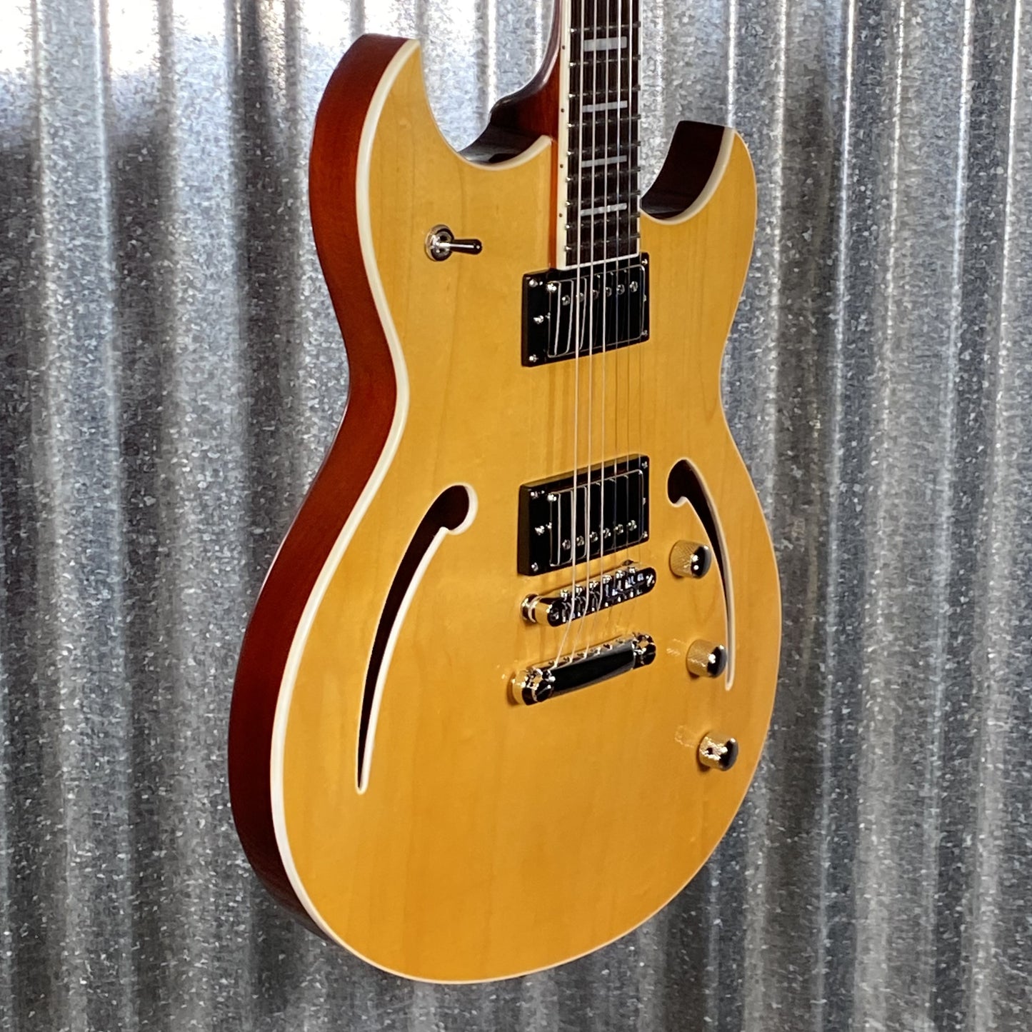 Reverend Limited Edition Manta Ray Semi Hollow Body Archtop Vintage Clear Natural Guitar #15 Blem
