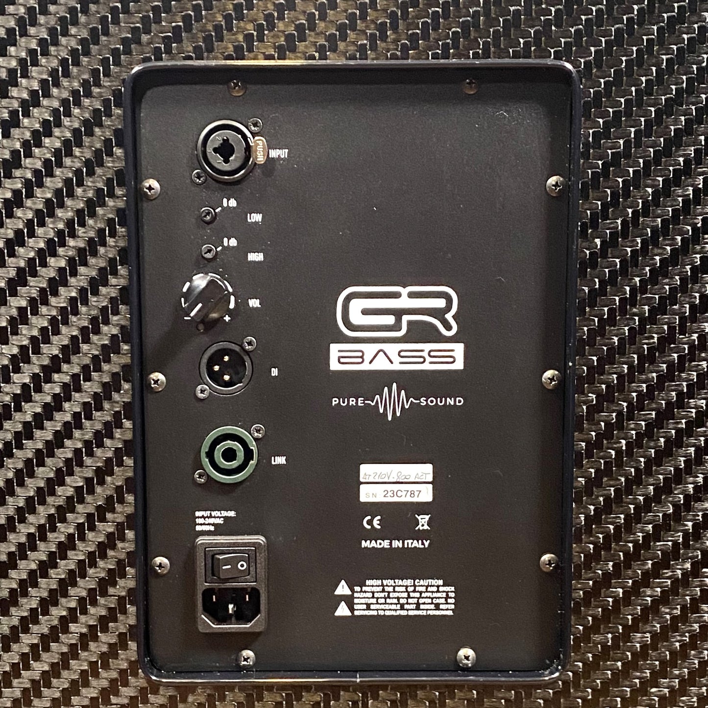 GR Bass AT 210V-800 ACT Carbon Fiber 2x10 800 Watt Active Bass Amplifier Speaker Cabinet
