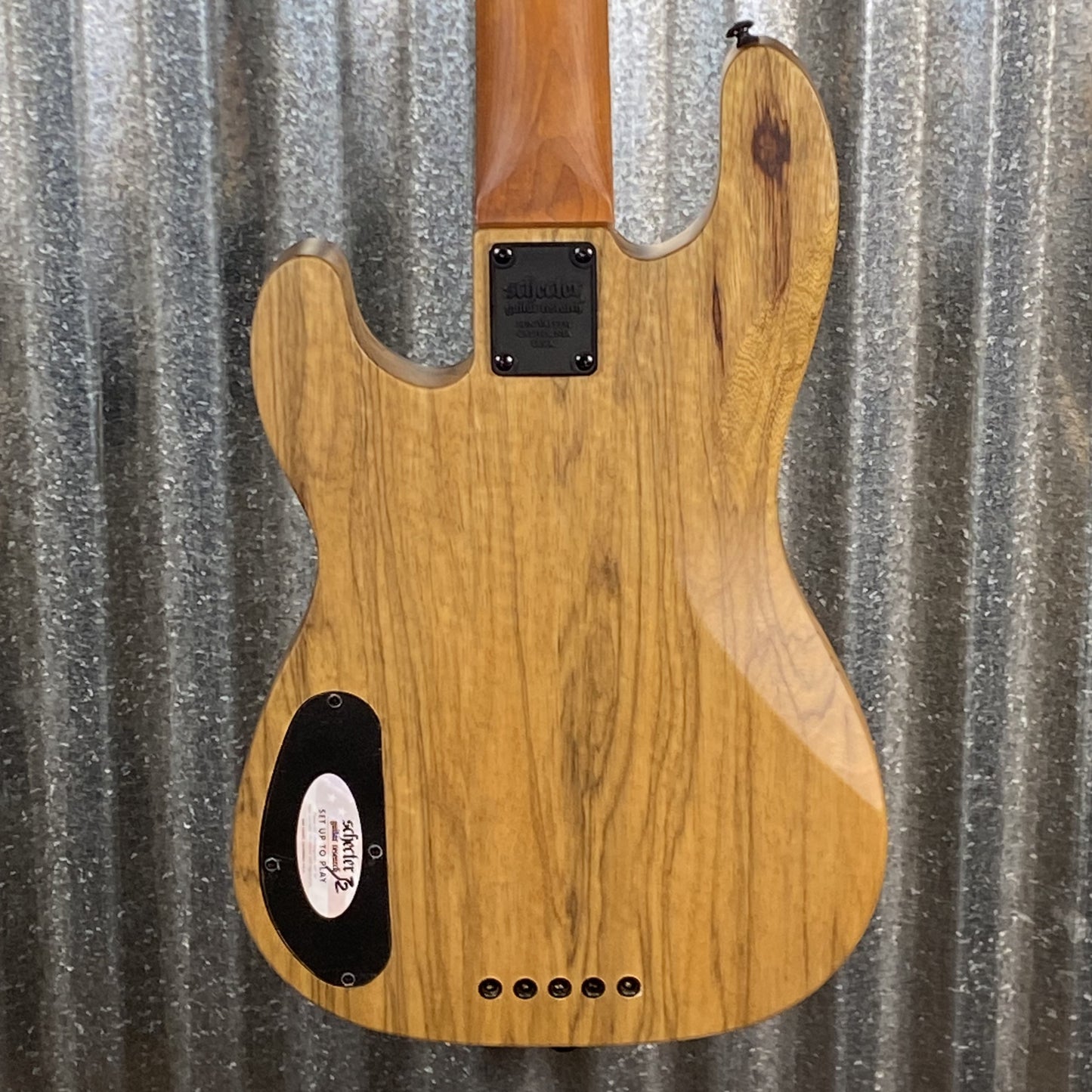 Schecter Model-T 5 Exotic 5 String Bass Natural Satin Black Limba #1190