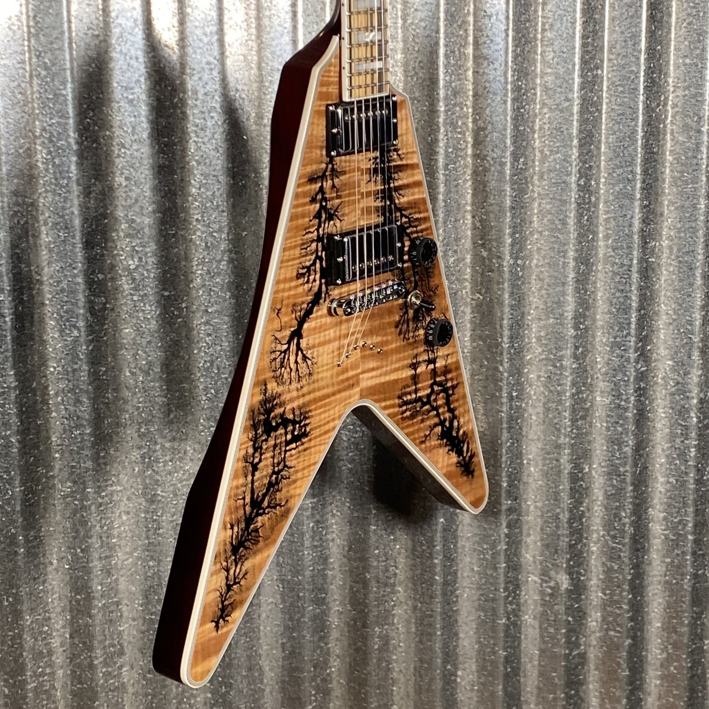 Schecter V-1 Electro-Resin Gloss Natural Seymour Duncan Guitar #0558