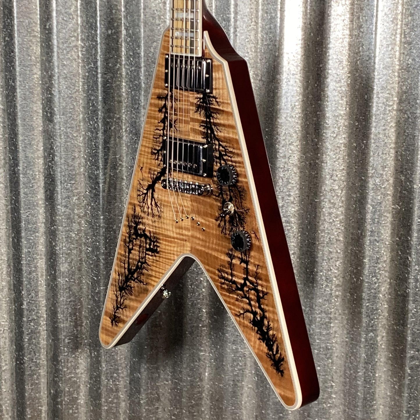 Schecter V-1 Electro-Resin Gloss Natural Seymour Duncan Guitar #0558