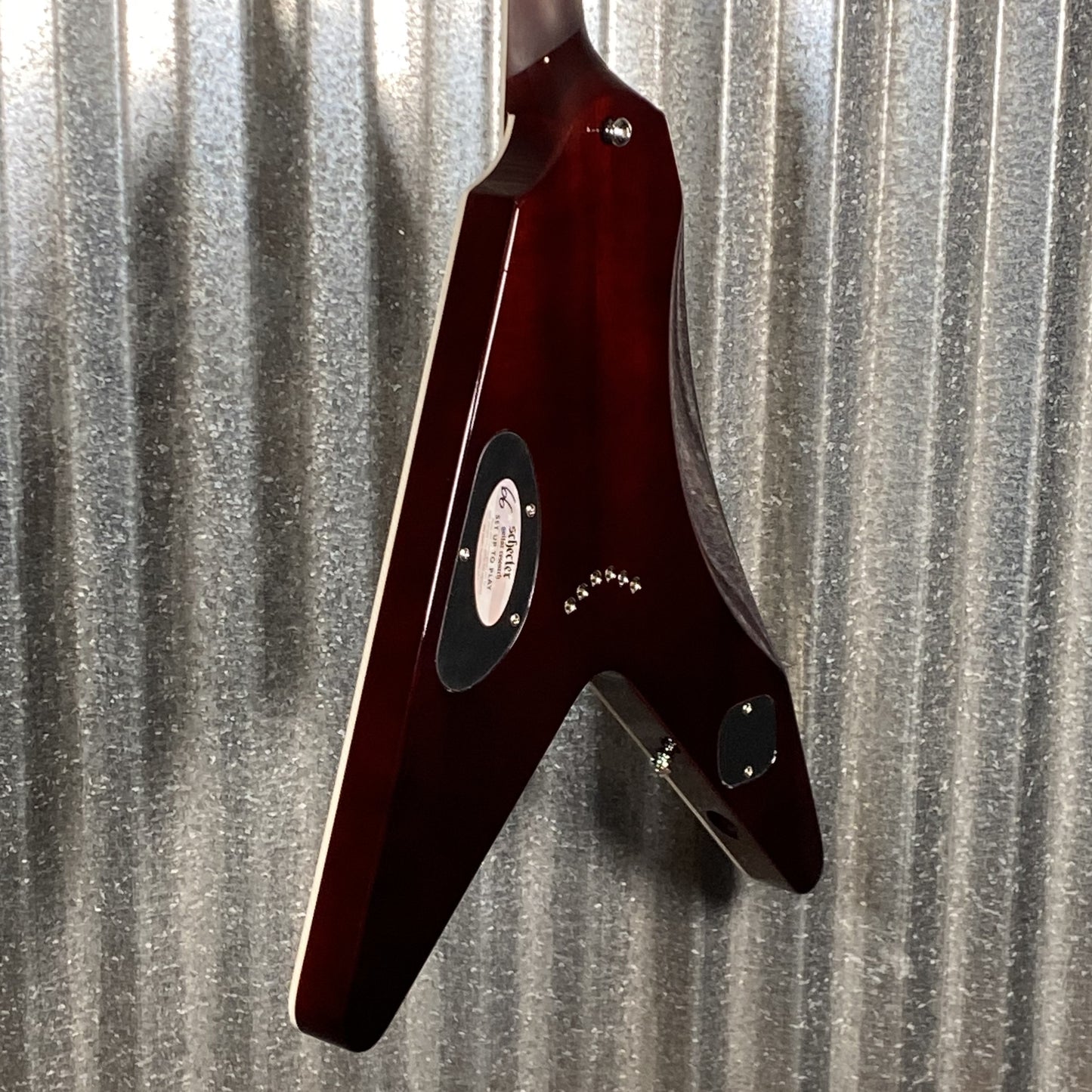 Schecter V-1 Electro-Resin Gloss Natural Seymour Duncan Guitar #0558