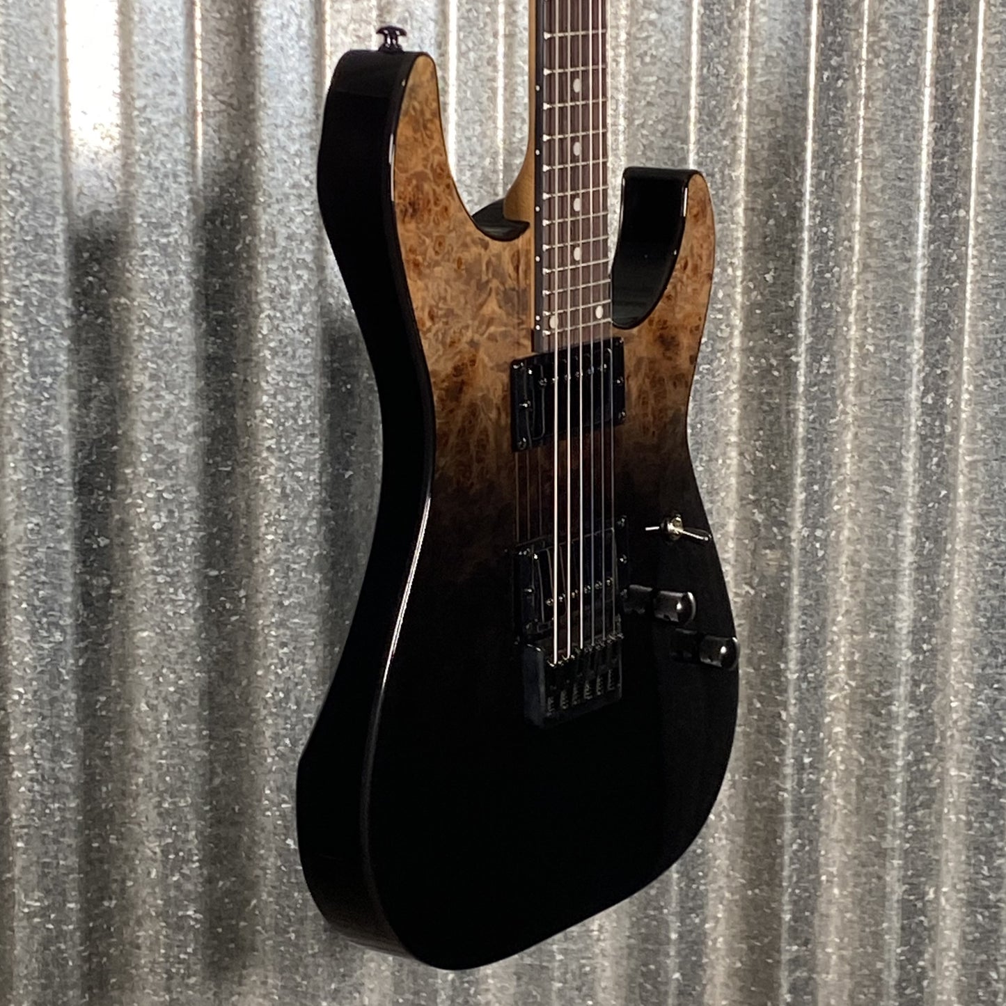 Schecter C-1 Standard Black Fade Burst Burl Guitar #0152