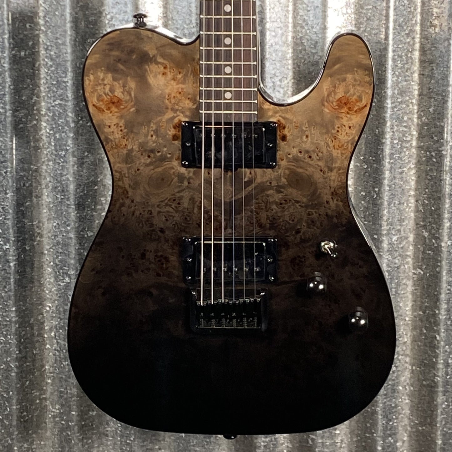 Schecter PT Standard Black Fade Burst Burl Guitar #0678