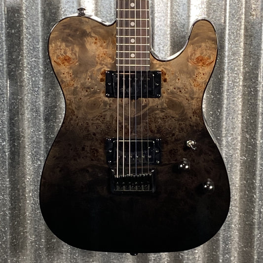 Schecter PT Standard Black Fade Burst Burl Guitar #0678