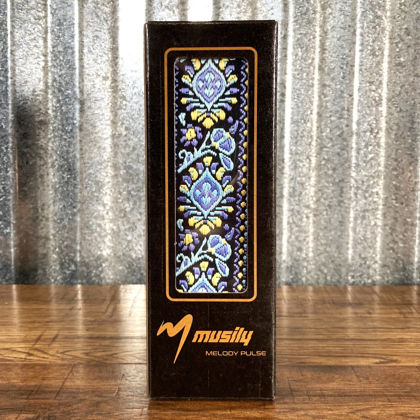 Musily Retro Guitar Strap Arabesque Ocean Blue X004GRA329 Picks Locks & Headstock Tie