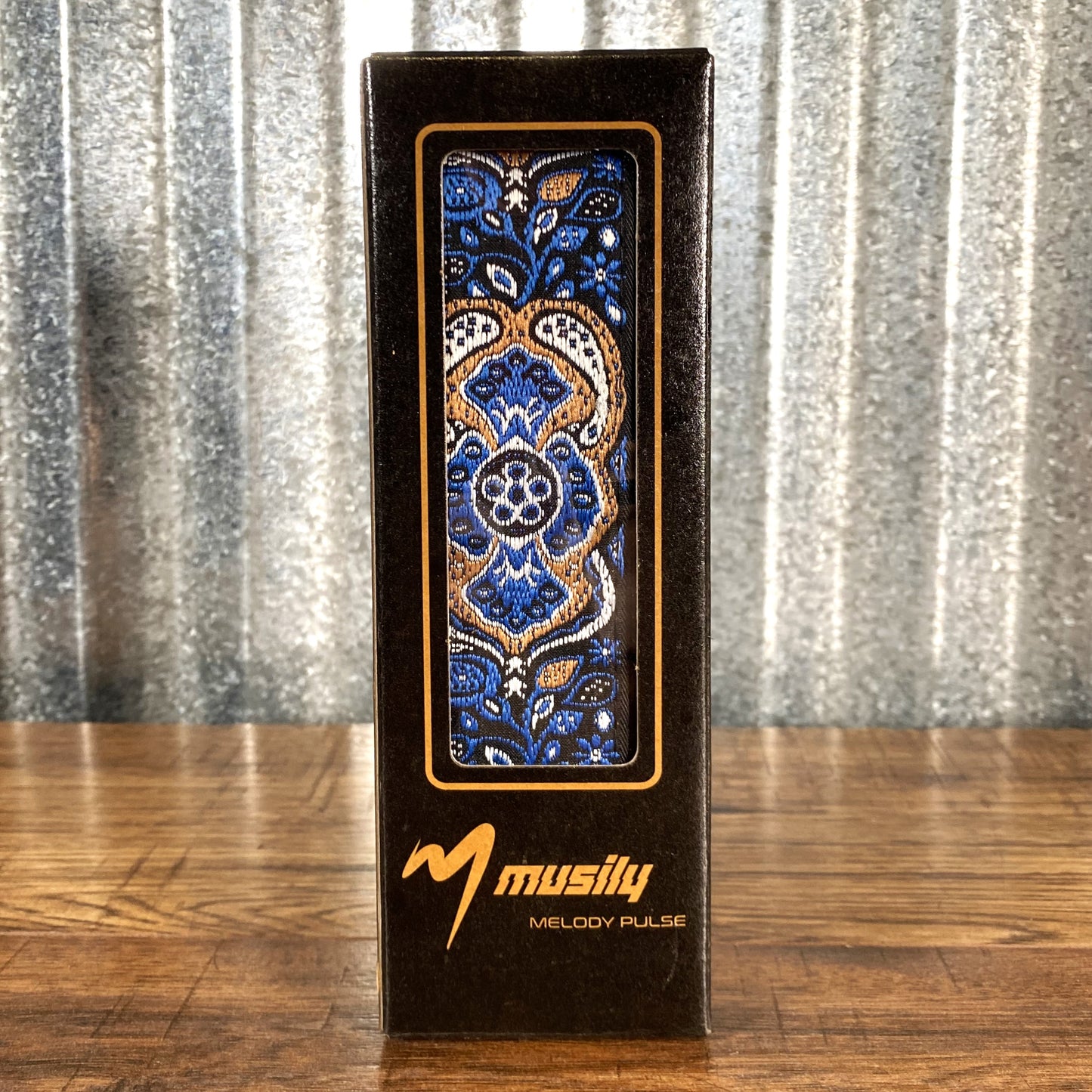 Musily Retro Guitar Strap Paisley Sapphire X004GRCERB Picks Locks & Headstock Tie