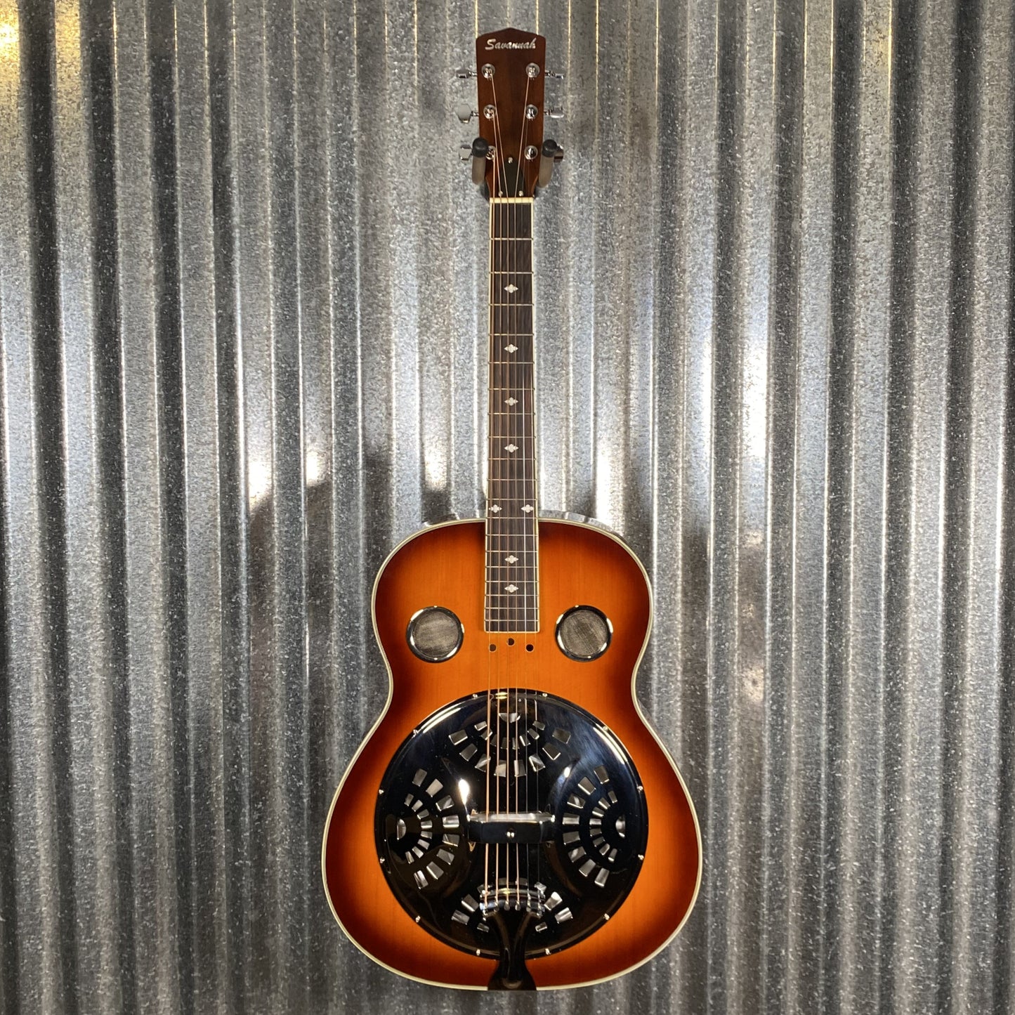 Savannah SR-200 Round Neck Sunburst Resonator Guitar & Case #0001 Used