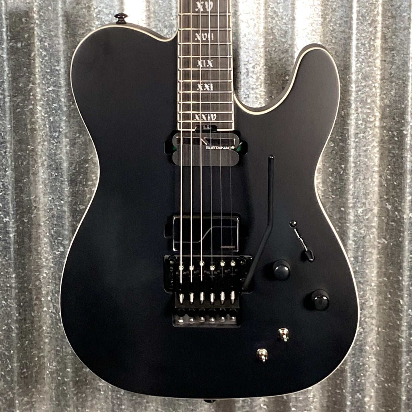 Schecter PT FR-S SLS Elite Evil Twin Floyd Rose Sustainiac Satin Black Fishman Guitar #0035