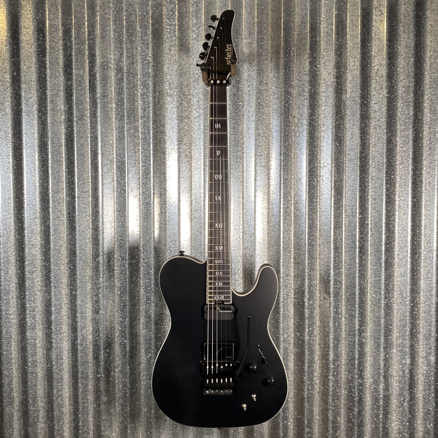 Schecter PT FR-S SLS Elite Evil Twin Floyd Rose Sustainiac Satin Black Fishman Guitar #0035