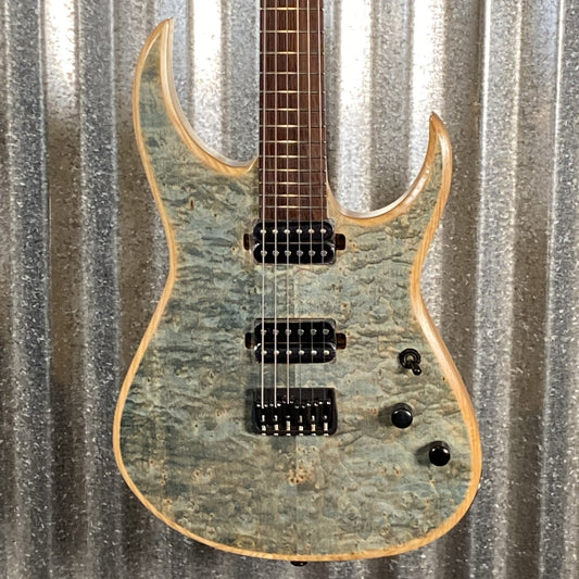 ST Guitars Metal 6 String Spalted Blue Bolt On Hard Tail Guitar #1 Used
