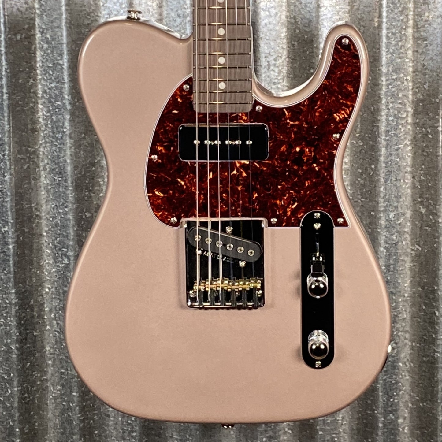 G&L USA Fullerton Deluxe ASAT Classic Bluesboy 90 Shoreline Gold Guitar & Bag #8059 Used