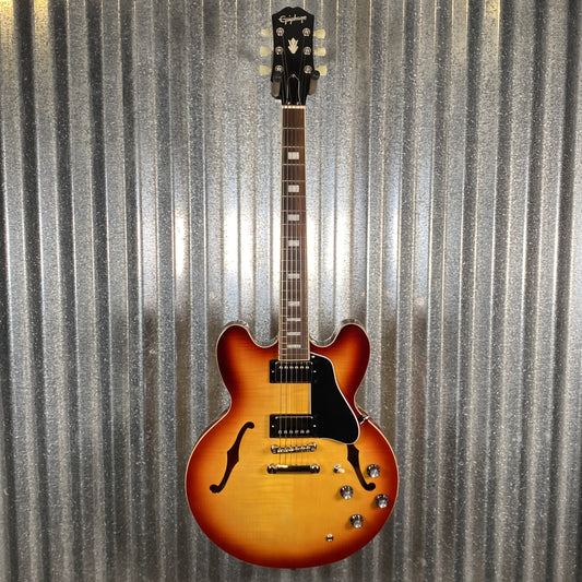 Epiphone ES-335 Figured Top Raspberry Tea Burst Semi Hollow Body Guitar & Bag #3485 Used