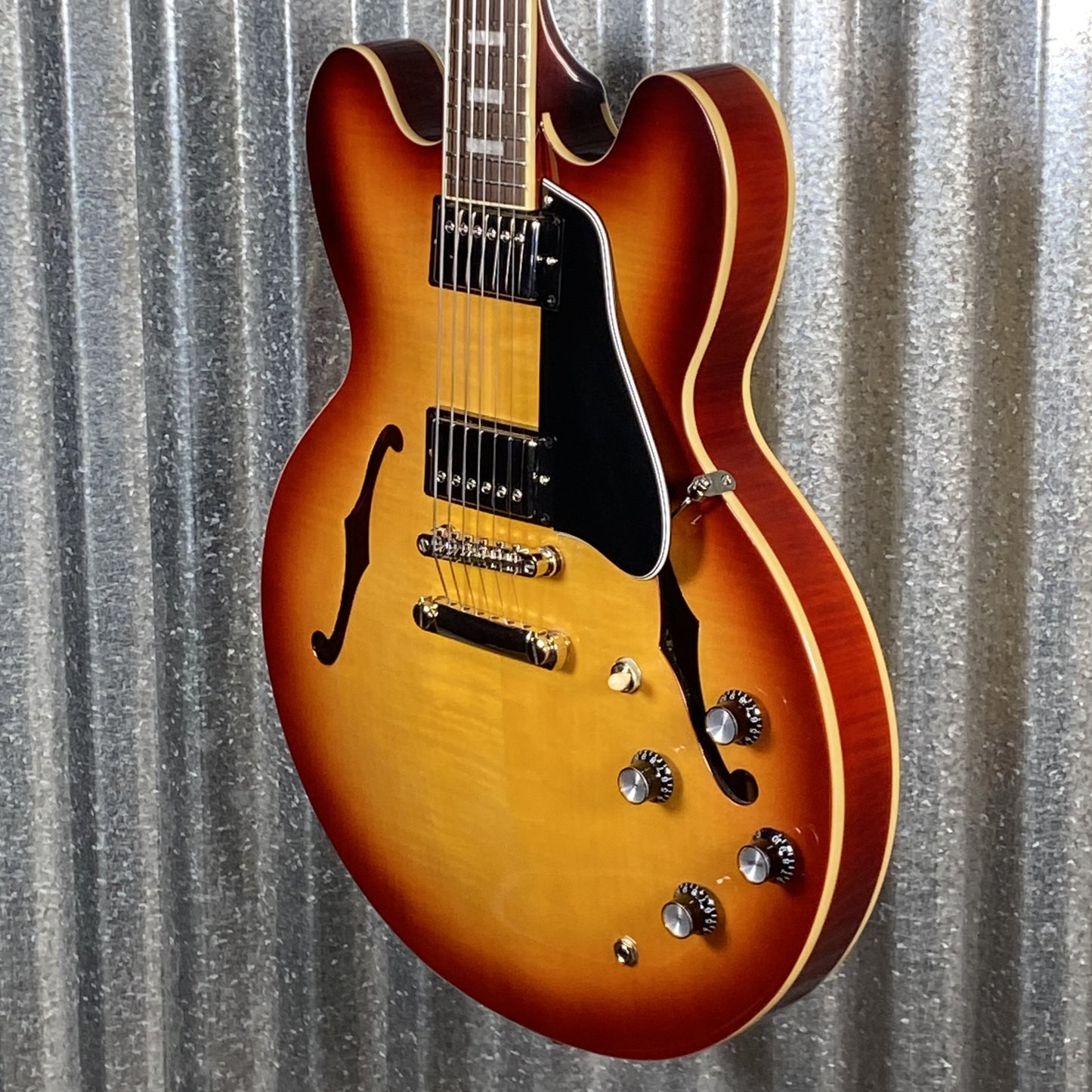 Epiphone ES-335 Figured Top Raspberry Tea Burst Semi Hollow Body Guitar & Bag #3485 Used