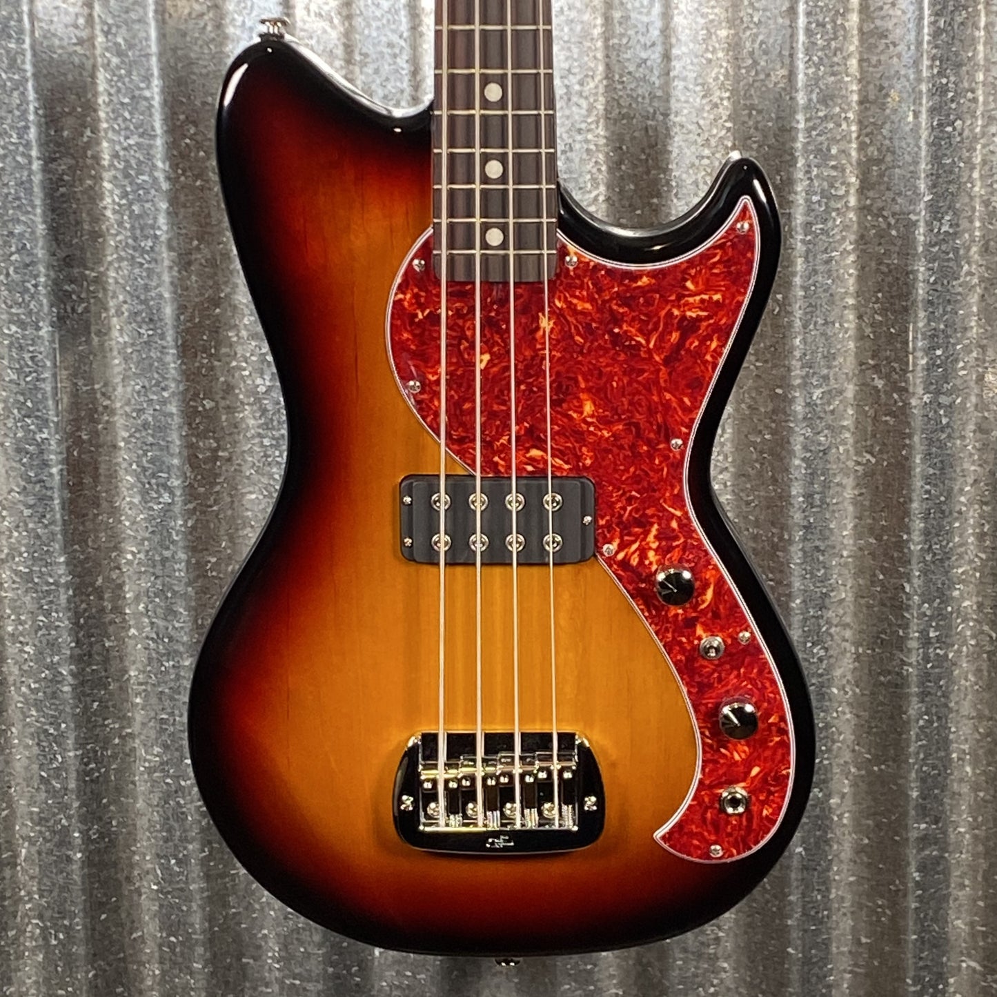 G&L USA Fullerton Deluxe Fallout Bass 3 Tone Sunburst Short Scale & Bag #6039 Used