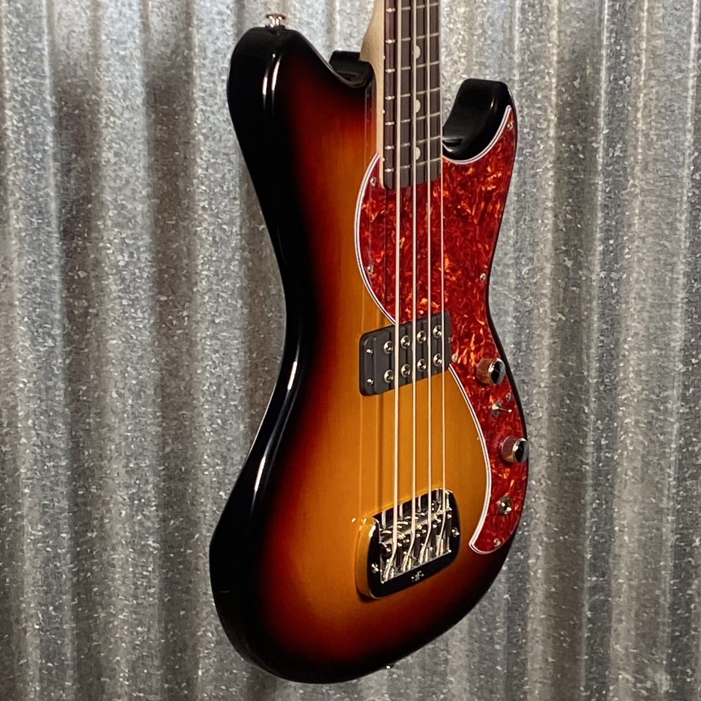 G&L USA Fullerton Deluxe Fallout Bass 3 Tone Sunburst Short Scale & Bag #6039 Used