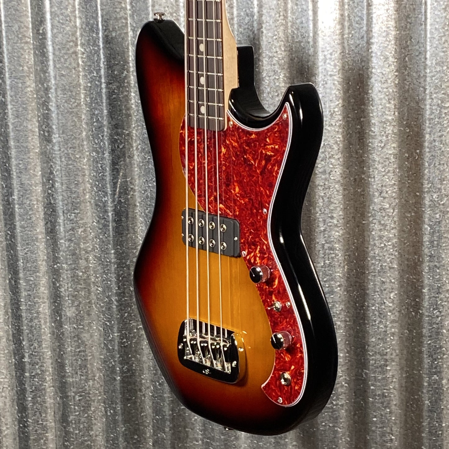 G&L USA Fullerton Deluxe Fallout Bass 3 Tone Sunburst Short Scale & Bag #6039 Used