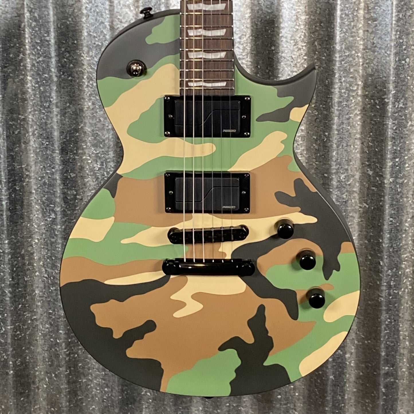 ESP LTD EC-1000 Woodland Camo Satin Fishman Fluence Guitar EC1000WCS #1215 Used