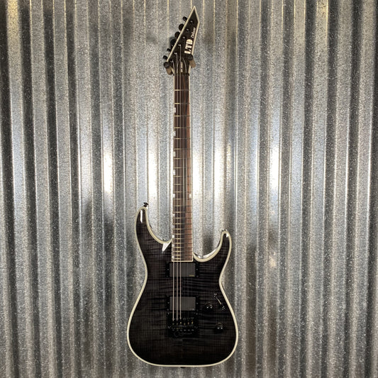 ESP LTD MH-1000 Evertune Flame See Thru Black Guitar LMH1000ETFMSTBLK #3813 Used
