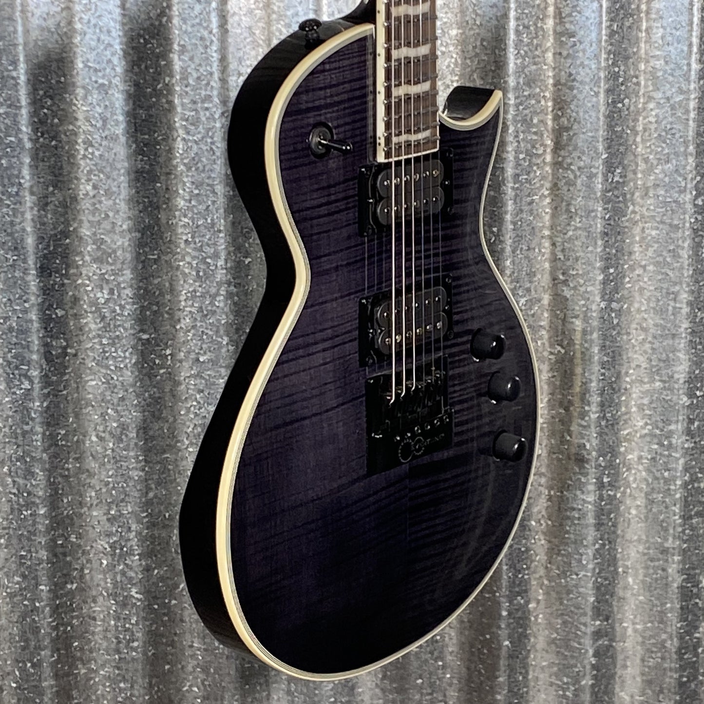 ESP LTD EC-1000 Evertune Flame See Thru Black Seymour Duncan Guitar EC1000ETFMSTBLK #1578 Used