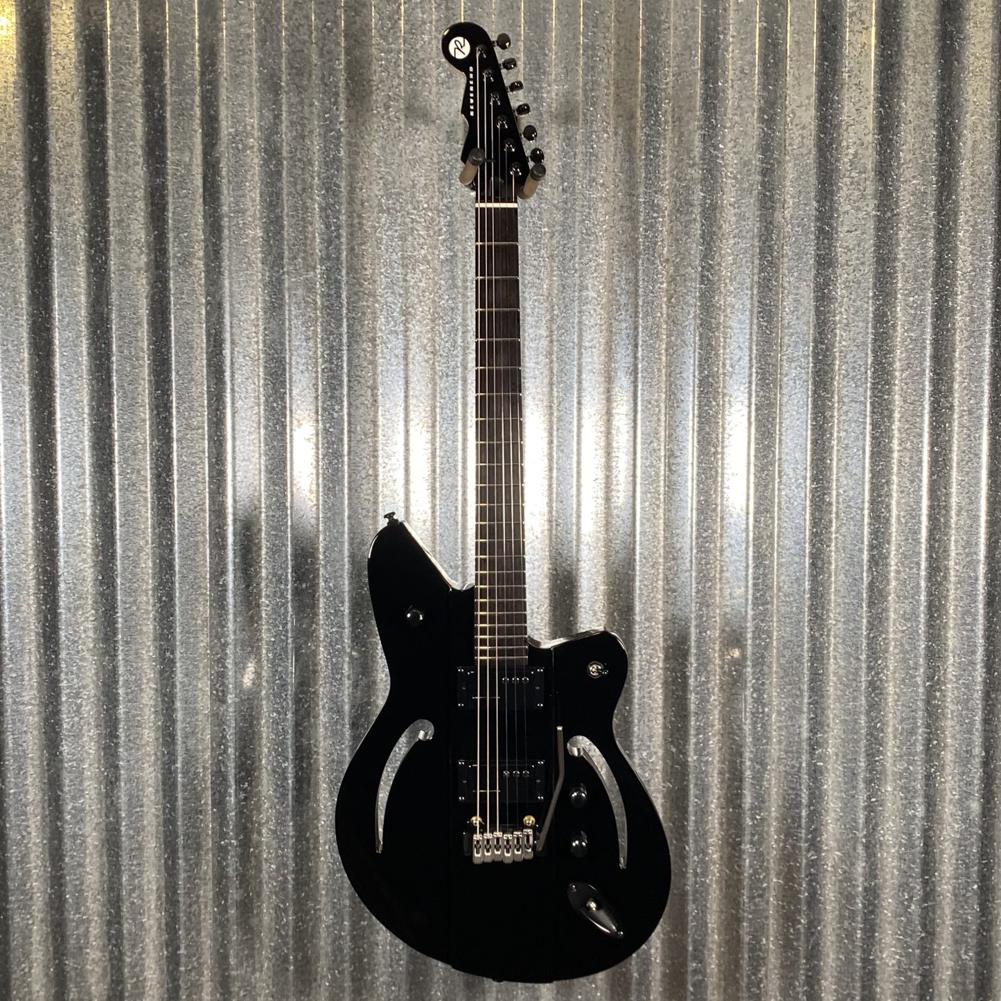 Reverend Air Sonic W Blackout Edition Midnight Black Railhammer Guitar #66738