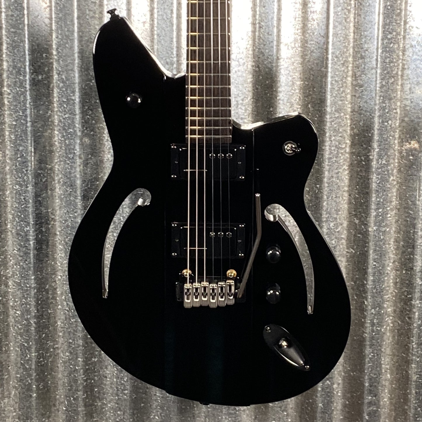 Reverend Air Sonic W Blackout Edition Midnight Black Railhammer Guitar #66738