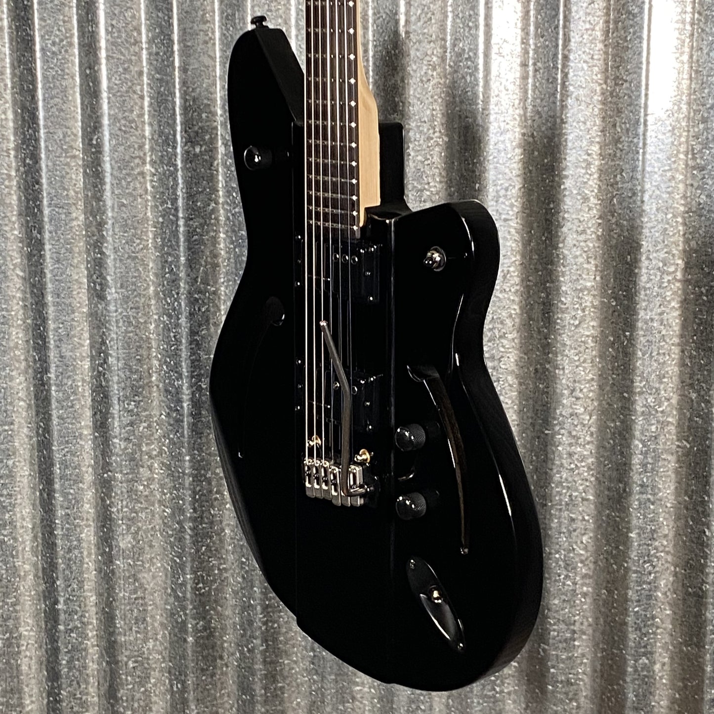 Reverend Air Sonic W Blackout Edition Midnight Black Railhammer Guitar #66738