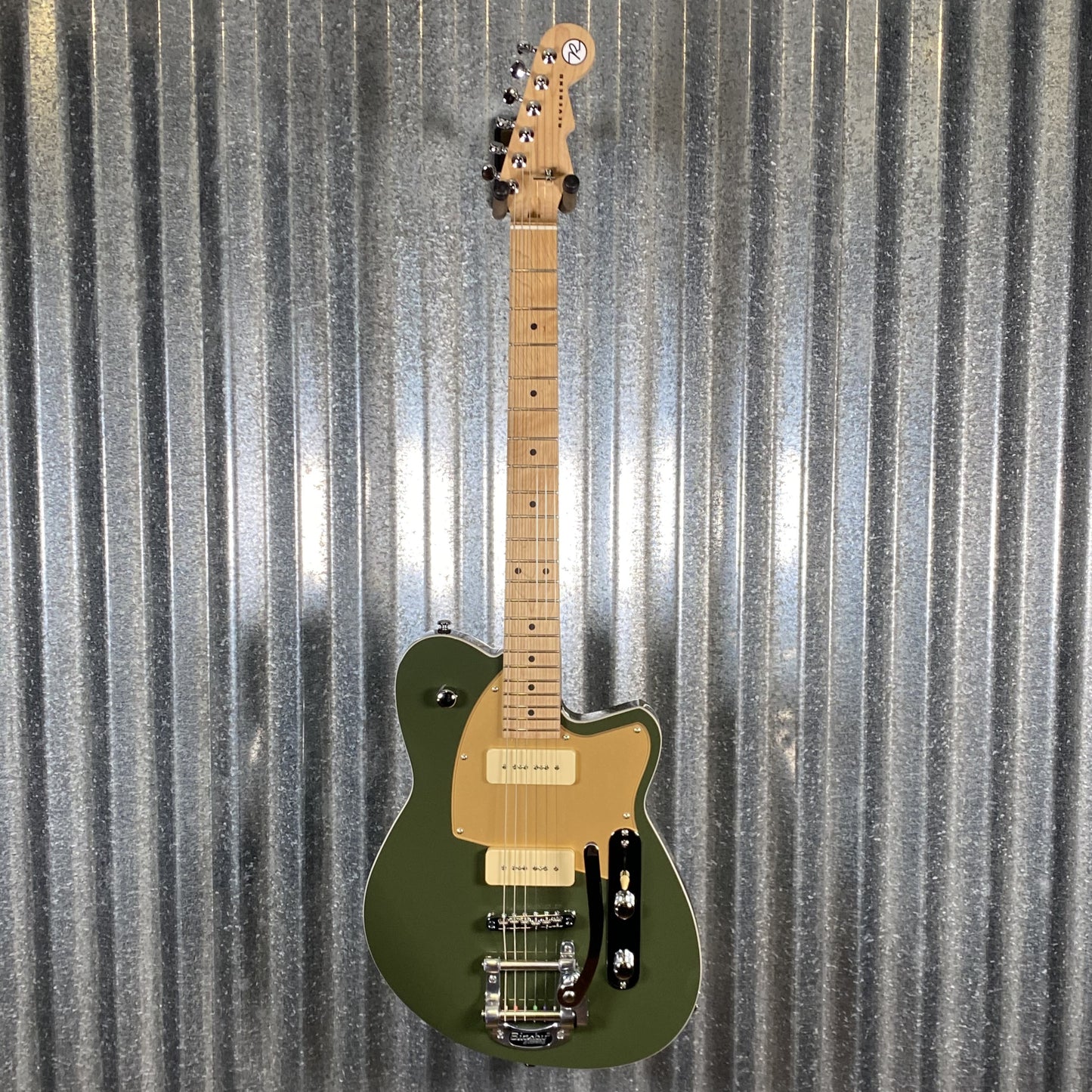Reverend Charger 290 Bigsby Army Green Guitar #66813