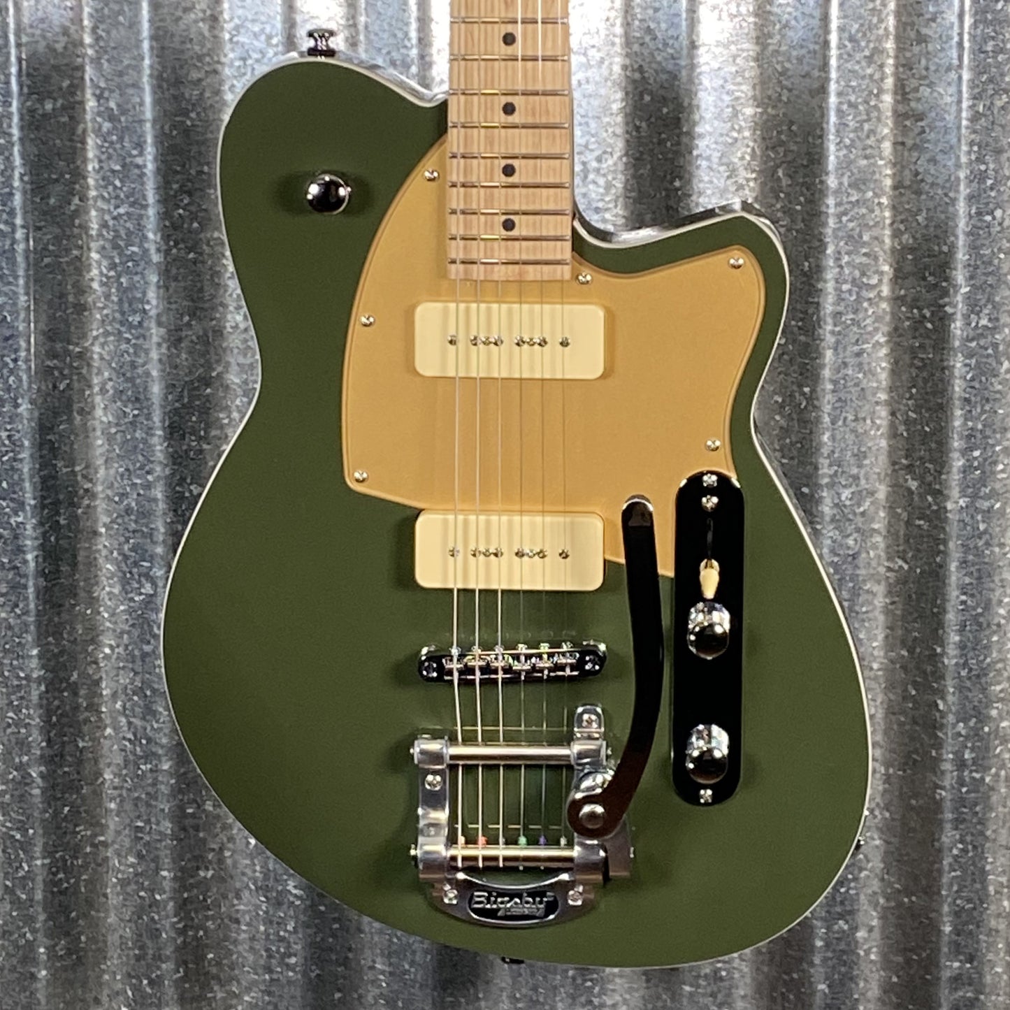 Reverend Charger 290 Bigsby Army Green Guitar #66813