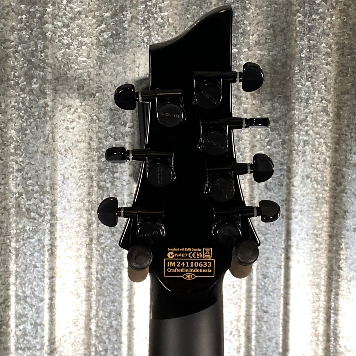 Schecter Sunset 7 ET Red Dawn Evertune Gloss Black Guitar #0633