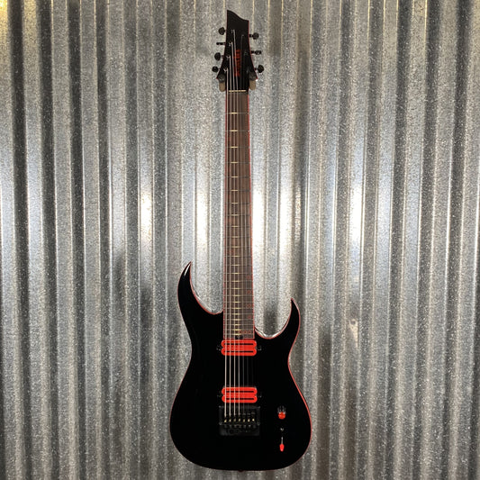 Schecter Sunset 7 ET Red Dawn Evertune Gloss Black Guitar #0633