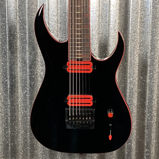 Schecter Sunset 7 ET Red Dawn Evertune Gloss Black Guitar #0633