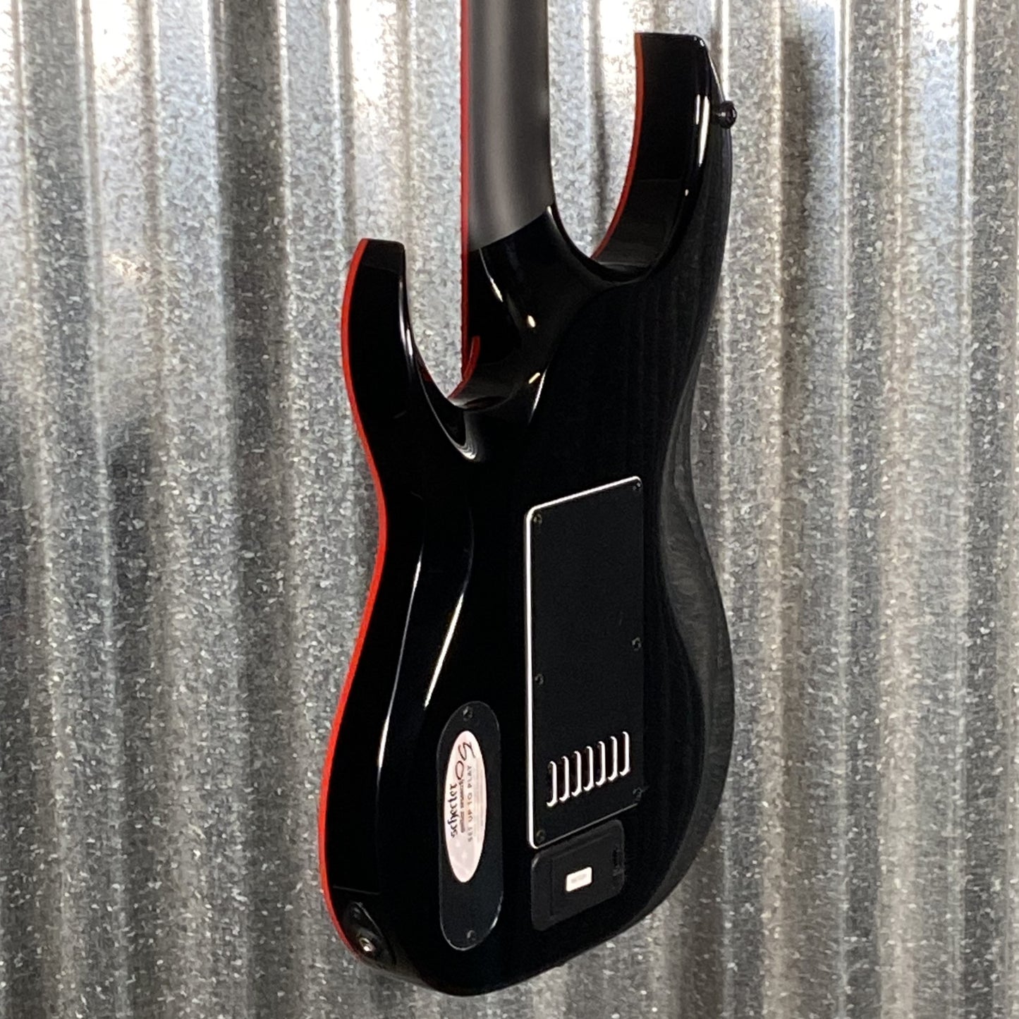 Schecter Sunset 7 ET Red Dawn Evertune Gloss Black Guitar #0633