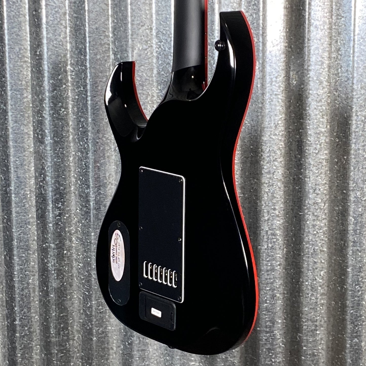 Schecter Sunset 7 ET Red Dawn Evertune Gloss Black Guitar #0633