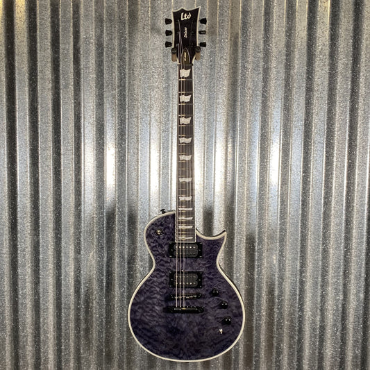 ESP LTD EC-1000 Piezo Bridge Quilt Top See Through Black Guitar #0990 Used