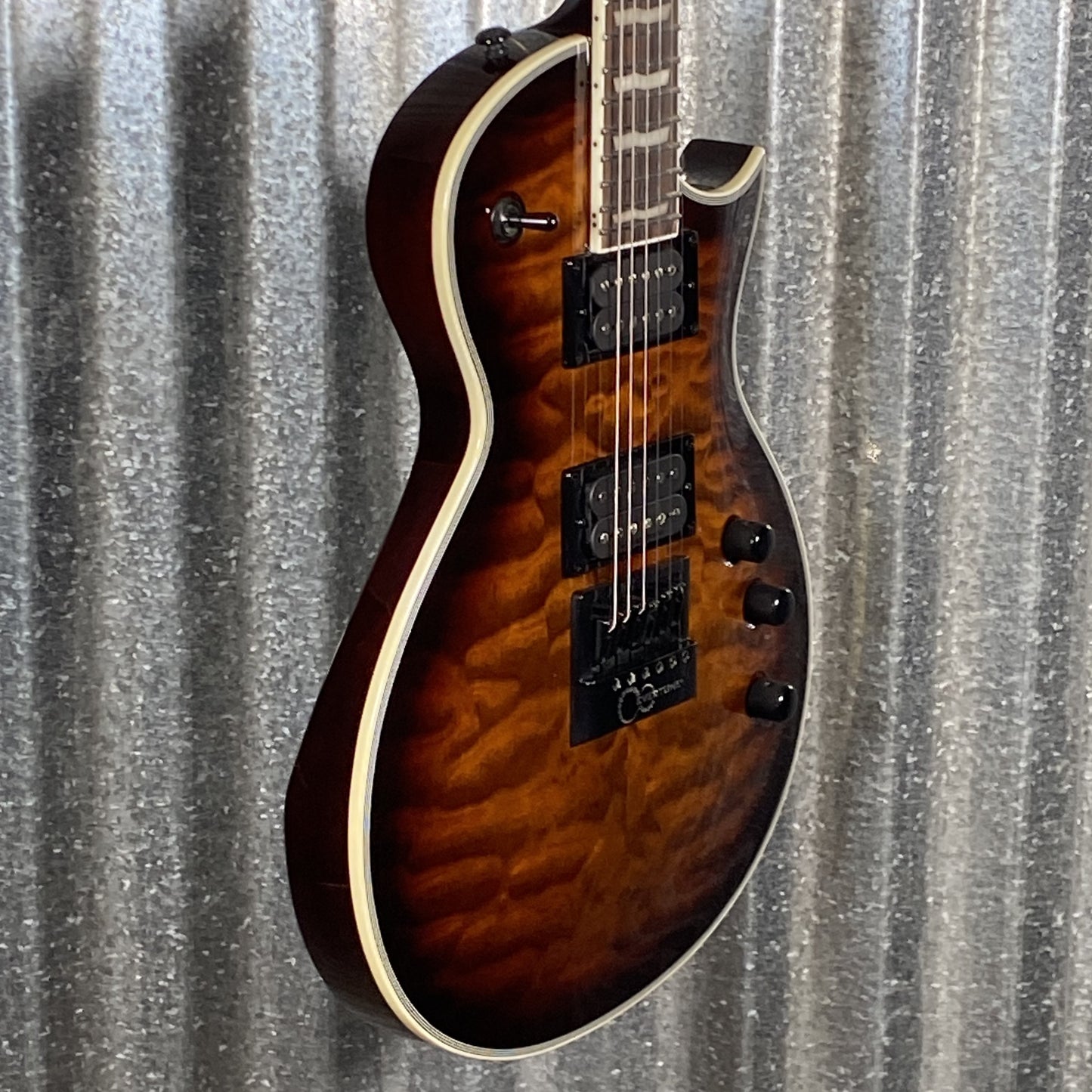 ESP LTD EC-1000 Evertune Bridge Dark Brown Sunburst Guitar LEC1000ETQMDBSB #2435 Used