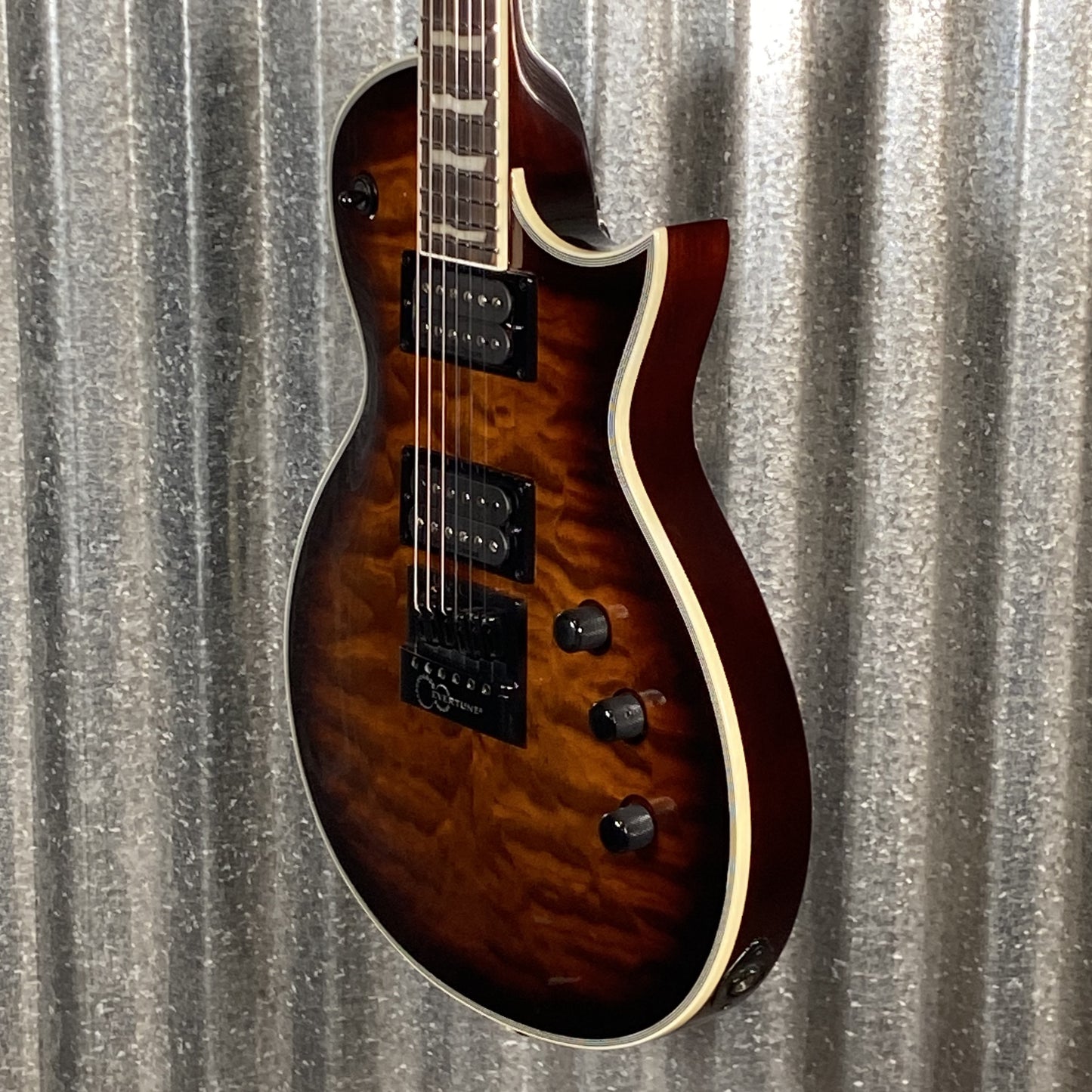 ESP LTD EC-1000 Evertune Bridge Dark Brown Sunburst Guitar LEC1000ETQMDBSB #2435 Used