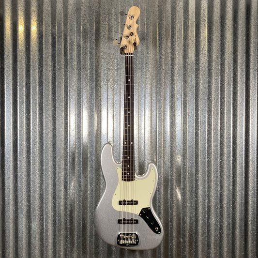G&L USA Fullerton Deluxe JB MFD 4 String Jazz Bass Silver Metallic & Bag #4081