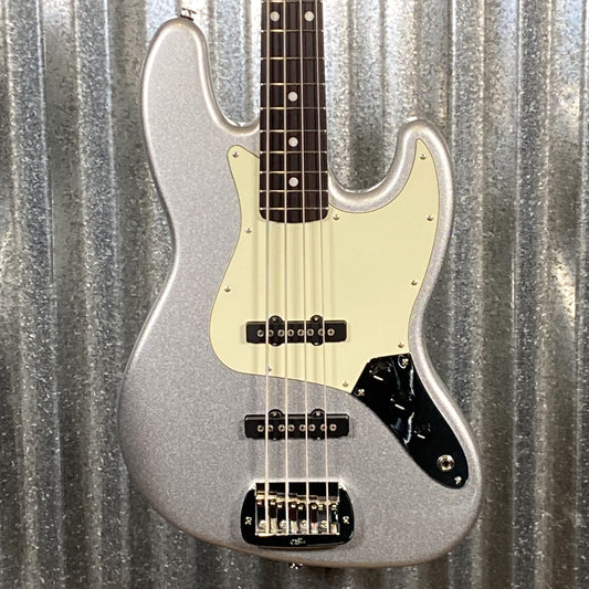 G&L USA Fullerton Deluxe JB MFD 4 String Jazz Bass Silver Metallic & Bag #4081