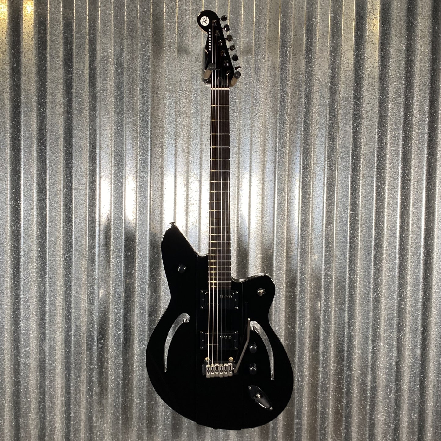 Reverend Air Sonic W Blackout Edition Midnight Black Railhammer Guitar #66737