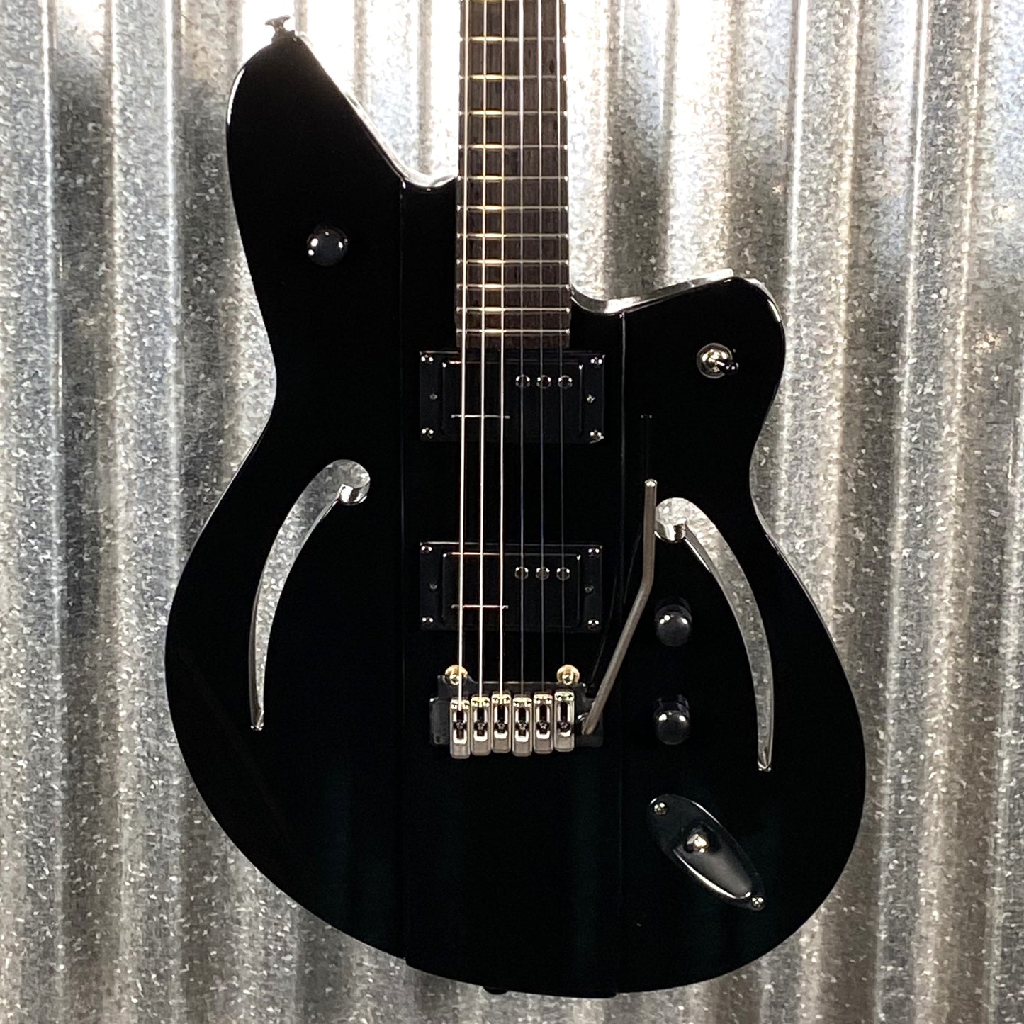 Reverend Air Sonic W Blackout Edition Midnight Black Railhammer Guitar #66737