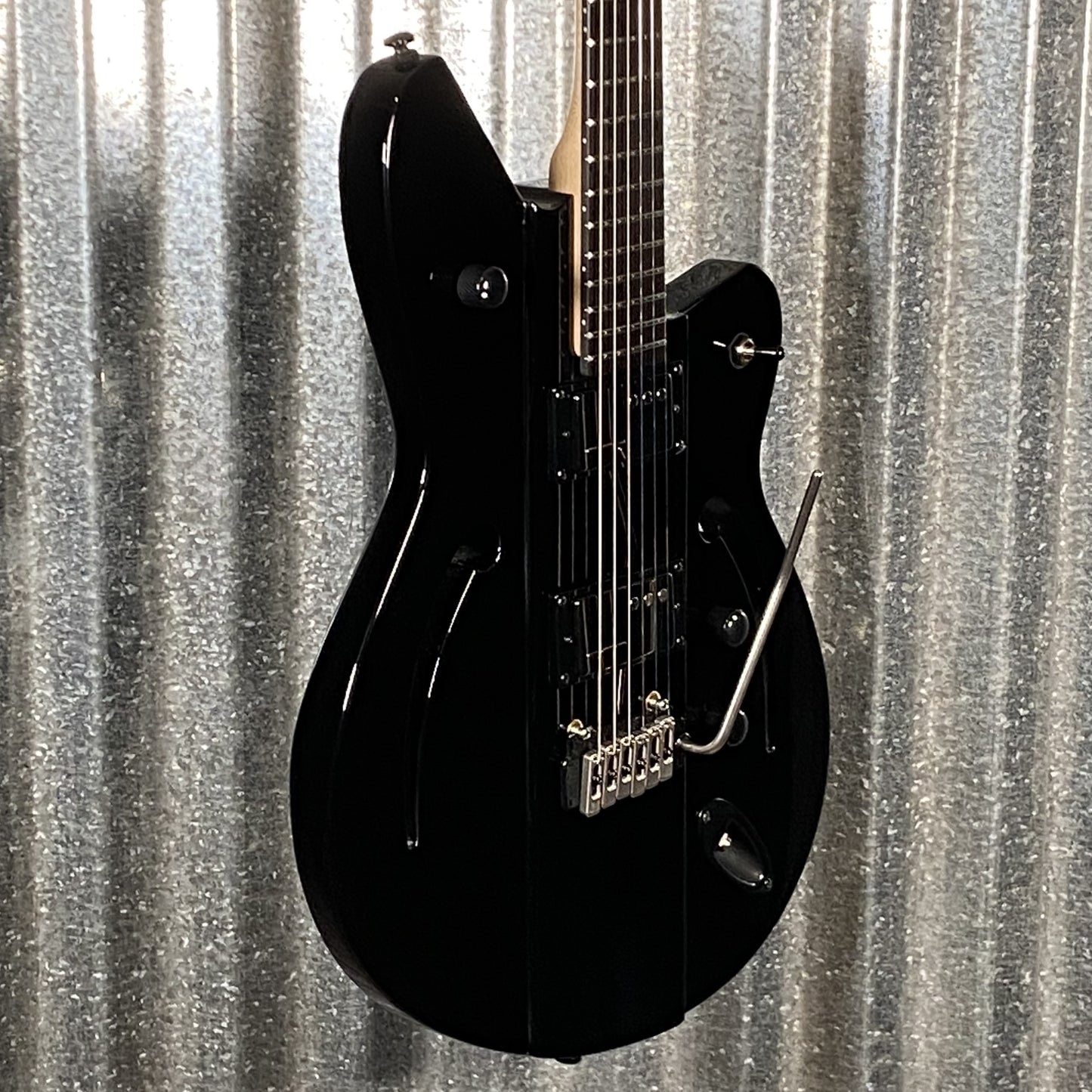 Reverend Air Sonic W Blackout Edition Midnight Black Railhammer Guitar #66737