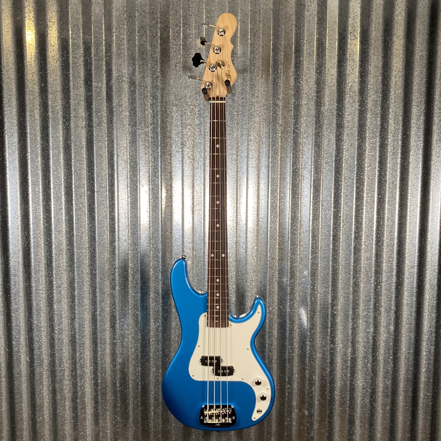 G&L USA BTO SB-1 4 String Bass Lake Placid Blue & Bag #0082 Blem
