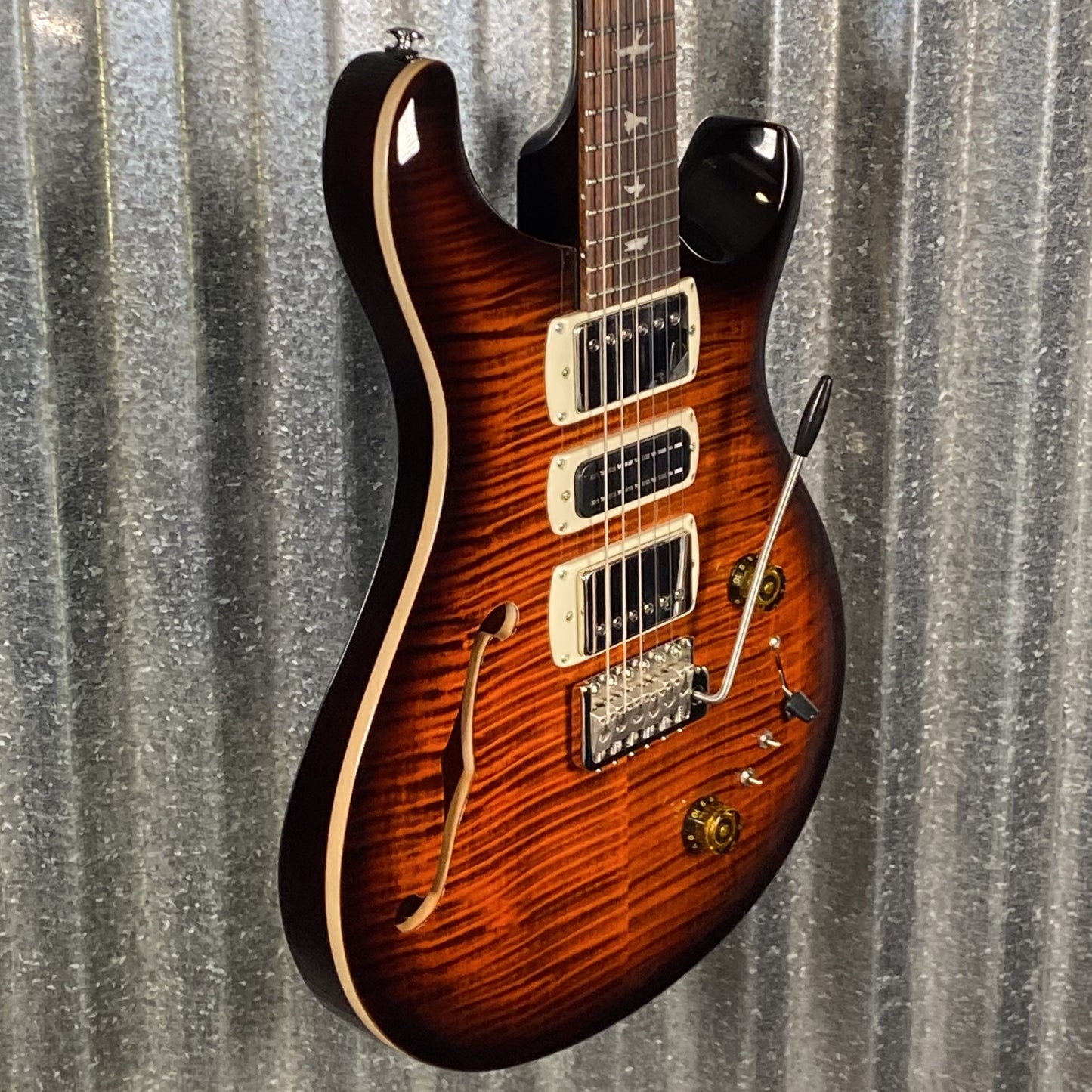 PRS Paul Reed Smith SE Special Semi Hollow Orange Tiger Smokeburst Guitar & Bag #0194