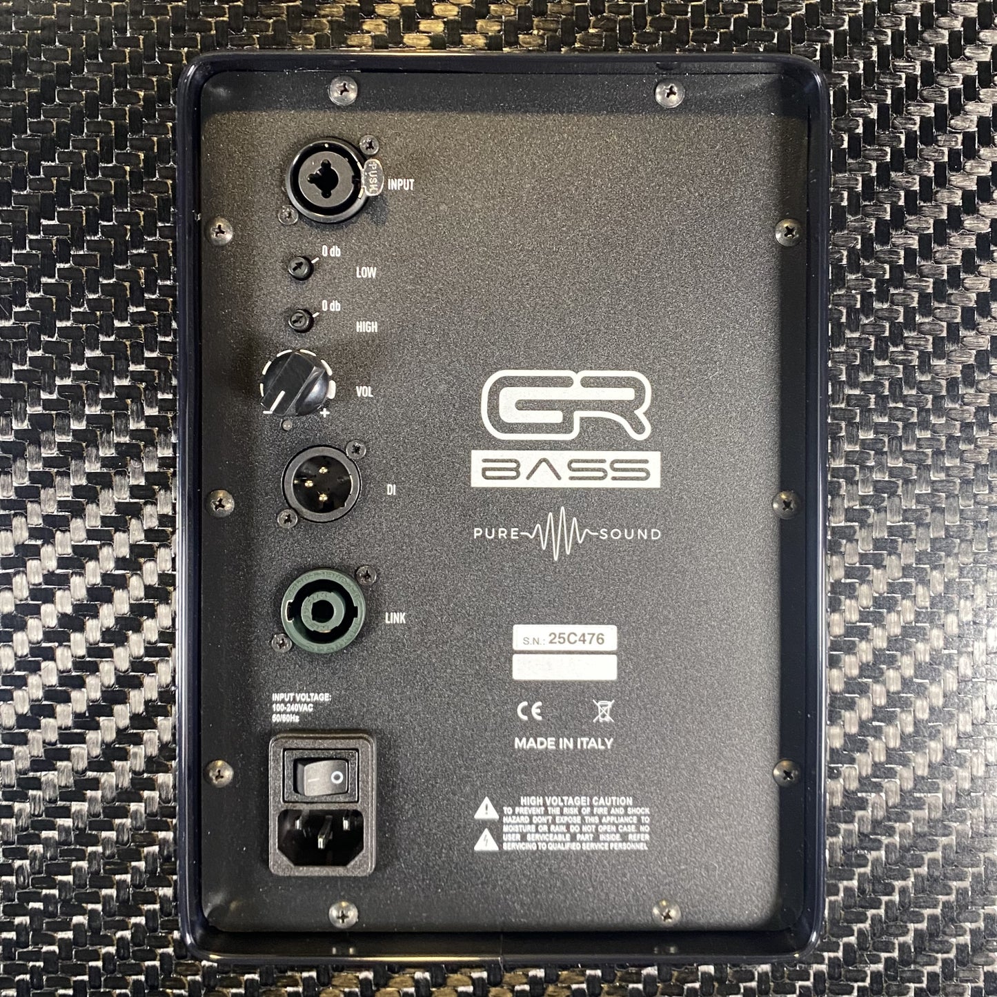 GR Bass AT 212 SLIM 800 ACT 1H Carbon Fiber 2x12 800 Watt 4 Ohm Active Powered Bass Speaker Cabinet