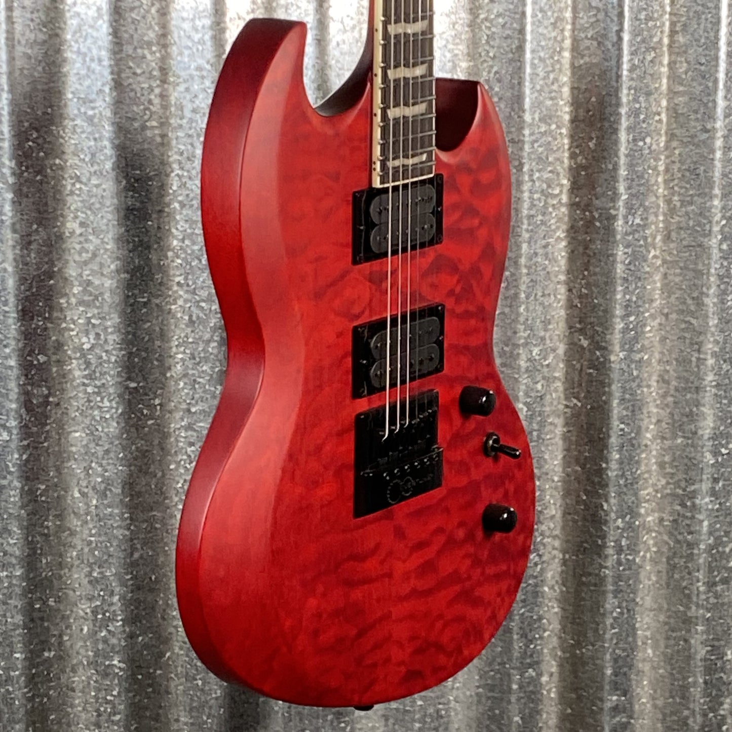 ESP LTD Viper-1000 Evertune See Thru Black Cherry Satin Guitar LVIPER1000ETQMSTBCS #2717 Used