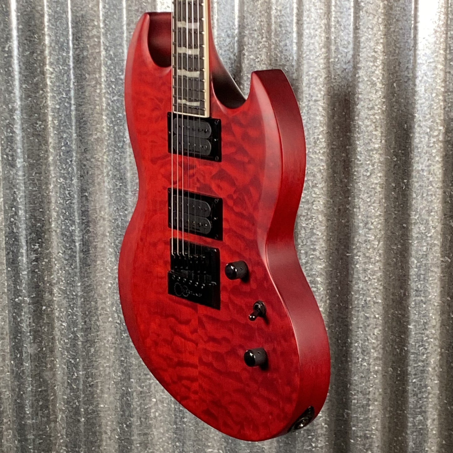 ESP LTD Viper-1000 Evertune See Thru Black Cherry Satin Guitar LVIPER1000ETQMSTBCS #2717 Used