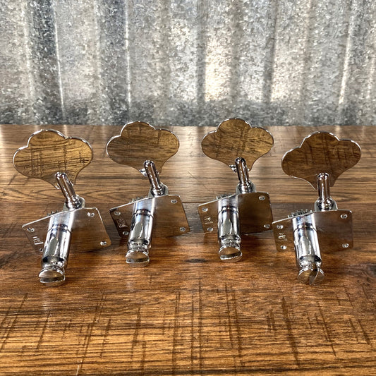 G&L Tribute 4 String Bass Tuning Machine Set Chrome Clover Right Hand Used