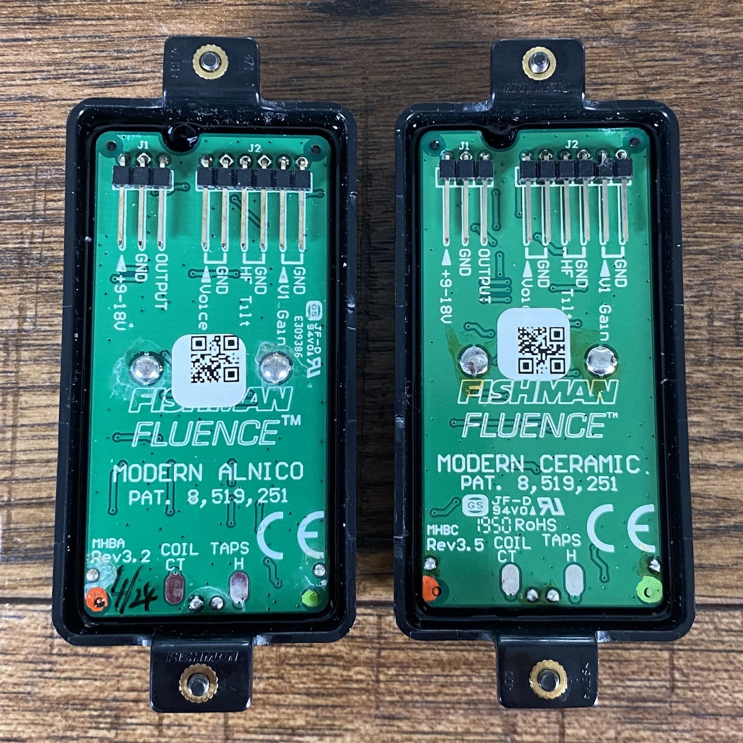 Fishman PRF-M36-SR2 Fluence Modern Humbucker Pickup Neck Bridge Set Brushed Stainless Steel Used